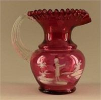 Mary Gregory Cranberry Pitcher