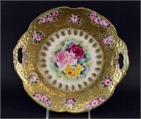 Nippon Gold Encrusted Moriage H. P. Rose Plate