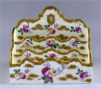Victorian Gold Gilt And Floral Letter Holder