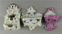 Three Porcelain Match Holders And Strikers