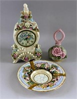 Capodimonte Reina Califa Applied Floral Clock