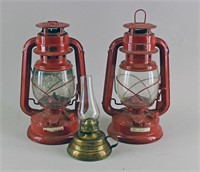 Pair Of Red Barn Lanterns