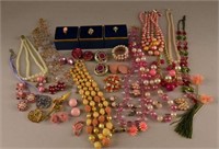 A Group Of Pink Costume Jewelry
