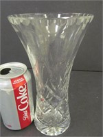 Nice glass vase w. design on top rim