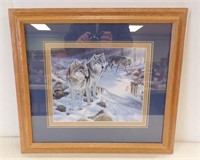 FRAMED & MATTED "WOLF" PRINT, 20" X 21"