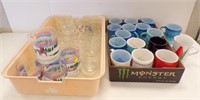 GROUP OF COFFEE CUPS & DRINKING GLASSES