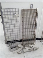 lot 5 wire wall shelves, some brackets
