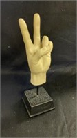 Sculptured hand art 15 inches tall 4 1/2 inches