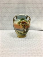 Noritake hand painted luster ware bihandle vase