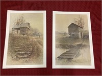2 unframed prints by Ben Hampton “Crib House?