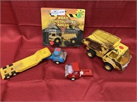 4 toys Ertl Cat dump truck, metal dump truck , 2