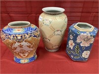 2 unmatched Asian influence jars without lids and