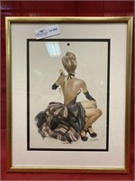 Newly framed and matted Esquire calendar pin-up