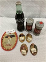 8 Unmatched Coca-Cola collectibles, salt and