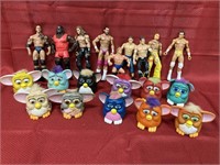 ? Wrestling action figures and ? Furrbie toys