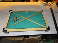 Vtg Toy Table Top Pool Table with 2 Sticks, 16