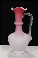 SATIN GLASS PITCHER WITH THORN HANDLE