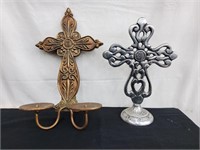 Cross Wall CAndle Holder& Pewter Cross Stans