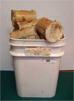 6 RAW HIDE MALLETS & BUCKET