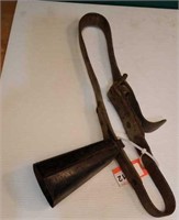 EARLY COWBELL WITH ORIGINAL STRAP-MISSING CLAPPER