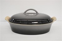 LE CREUSET STONEWARE CASSEROLE DISH - GREY-NEW