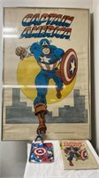 Captain America collectors lot. Poster is a 1974