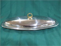 Fish platter with lid - chromed - 22 " long