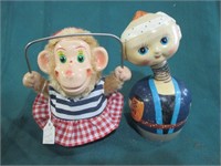 Bobblehead & jumping monkey - as is