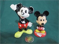 2 Mickey Mouse figurines