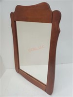 Vtg. Framed Solid Wood Mirror