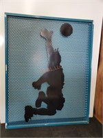 Large Teal Metal Basketball Silhouette Sign