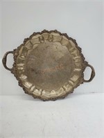Antique Silver-Plated Copper Tray