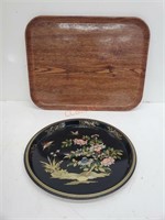 Vtg. China Woods & Camtray Faux Wood Tray