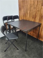 Cosco Black Folding Card Table w/ (4) Chairs