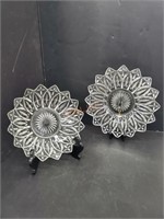 Vtg. Federal Glass Petal Platter & Serving Dish