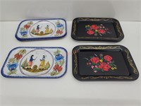 10 Vintage Metal Trays Massilly France