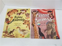 (2) Vtg. Colorful Farm & Circus Animal Prints