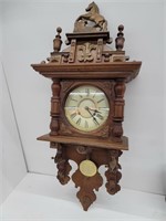 Antique Ornate Wood Carved Clock