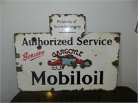 Porcelain Gargoyle Mobiloil Sign