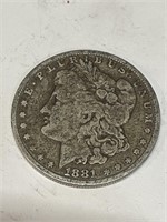 1881 P Morgan Silver Dollar