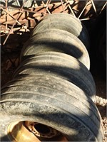 Four 11L-15SL Used Tires with Six Bolt Rims