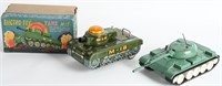 2-JAPAN TIN BATTERY OP TANKS, one with BOX