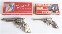 HUBLEY SURE-SHOT & TEXAN JR CAP GUNS w/ BOXES