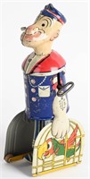 MARX TIN WINDUP POPEYE w/ PARROT CAGES