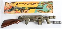 JAPAN BATTERY OP FLASHY-RAY MACHINE GUN w/ BOX
