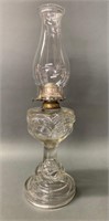 Antique Clear Glass Oil Lamp