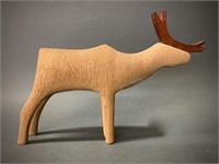 Inuit Wooden Carved Wooden Caribou Figure