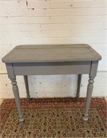 Old Overpaint Grey Turned Leg Table