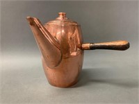 Copper Pouring Kettle with Wooden Handle