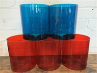 Group of Early Coloured Glass Cylinders